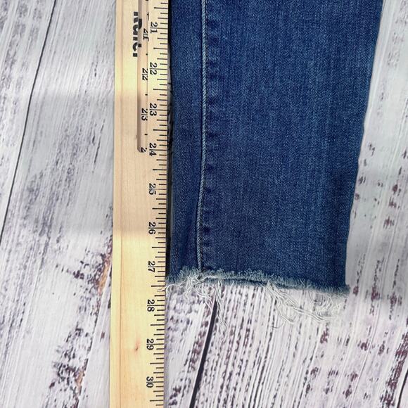 Levi’s 721 High Rise Skinny Jeans Women’s 28 Raw Hem Stretch Medium Wash - Picture 5 of 9